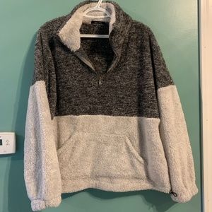 Boutique Quarter Zip Sherpa Sweater